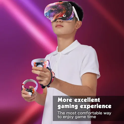 Vista 7 de Relohas Accessories for Oculus Quest 2 VR Accessory Set for Meta Quest 2 Include Controller Grip Leather Cover VR Shell Cover Face Cover Lens Cover