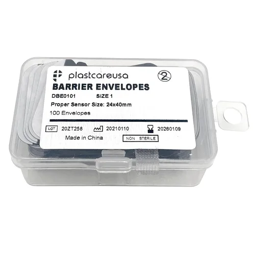 Vista 2 de 1000 sobres de barrera de rayos X dentales (talla 1) – Fundas protectoras desechables para sensor digital de imágenes de placa de fósforo – Sobre
