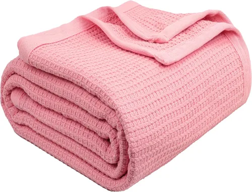 Vista 21 de Cobija TreeWool liviana de algodón, de cuidado fácil, suave, cómoda y cálida (king size, 90 x 108 pulgadas, tejido reticular)