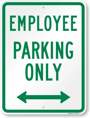 Vista 20 de SmartSign Letrero de metal "Employee Parking Only" de 18 x 12 pulgadas con flecha derecha, aluminio laminado inoxidable de 63 mil, verde y blanco