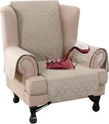 Vista 56 de Turquoize Funda 100 % impermeable para sillón de ala, protector de sofá, triple antideslizante, protector de muebles para mascotas, niños, perros
