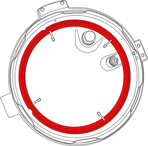 Vista 2 de Anillo de sellado GJS Gourmet compatible con olla a presión programable 7 en 1 de 6 cuartos de galón modelo WM-CS6004W". Este anillo no fue creado
