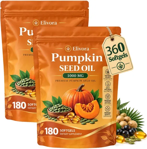 Vista 8 de Elivora - Cápsulas blandas de aceite de semilla de calabaza, 1 unidad: 180