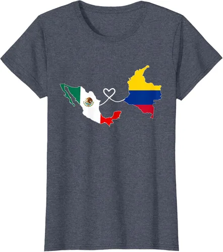 Vista 58 de Camiseta Half Colombian Half Mexican Flag Map DNA Mexico Colombia