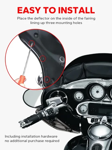 Vista 7 de Carenado superior ahumado, deflectores de aire ajustables, carenado lateral, parabrisas compatible con Harley Touring 1996-2013