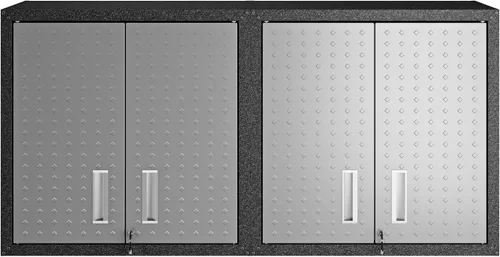Vista 17 de Manhattan Comfort Fortress - Armario de almacenamiento flotante para garaje, negro/gris
