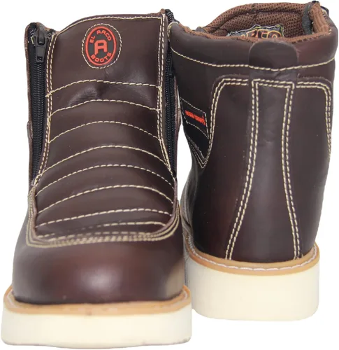 Vista 2 de The Western Shops Bota de trabajo de cuero con doble cremallera para hombre (10.5, café)
