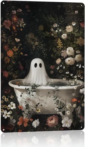 Vista 10 de Decoración de pared de fantasma de Halloween, decoración de fiesta de Halloween para interiores y exteriores, decoración espeluznante para el hogar