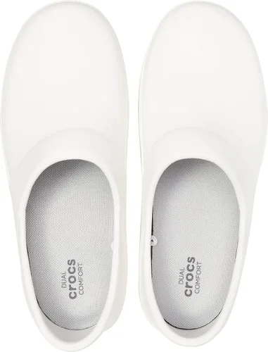 Vista 5 de Crocs Neria Pro II - Crocs embellecidos para mujer Zapatos de trabajo antideslizantes, blanco, 5