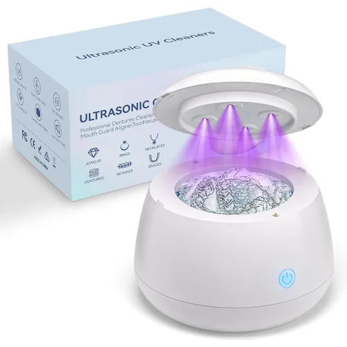 Vista 7 de Máquina limpiadora ultrasónica de retenedores, 45 kHz, capacidad de 6.8 fl oz, para guardias nocturnos, frenos, alineador, cepillo de dientes