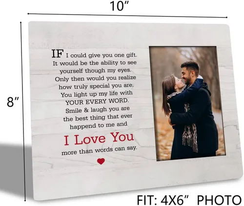Vista 3 de HALUOSI Regalos de amor para ella y él, regalos románticos de San Valentín para novio, novia, esposa, marido, parejas, regalos de marco de fotos