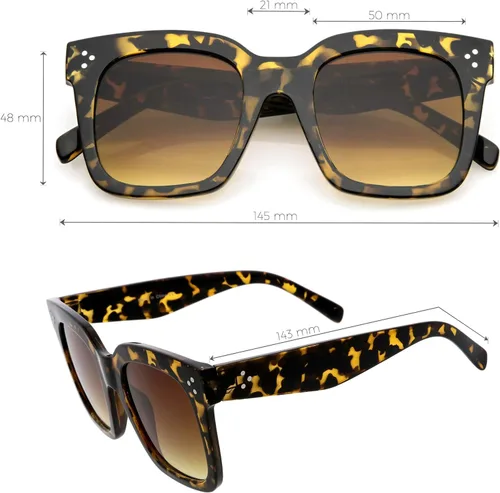 Vista 7 de zeroUV - Gafas de sol cuadradas retro de moda de gran tamaño para mujer estilo vintage 1.969 pulgadas