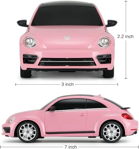 Vista 3 de RASTAR Radio Control remoto escala 1/24 Volkswagen Beetle con licencia RC Model Car (rosa)