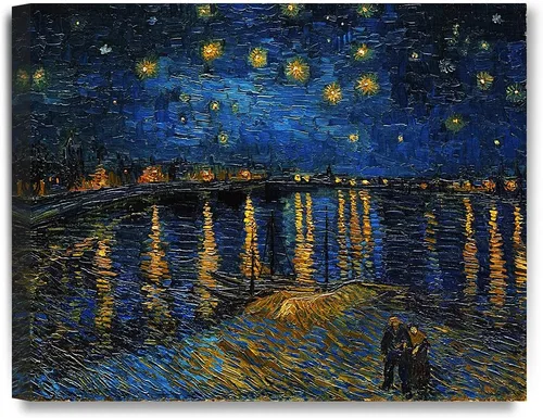 Vista 60 de Serie de pinturas de Vincent Van Gogh (favoritos). Reproducción de arte clásico de Van Gogh, impreso en lienzo, Algodón, Almond Blossom, 16x20