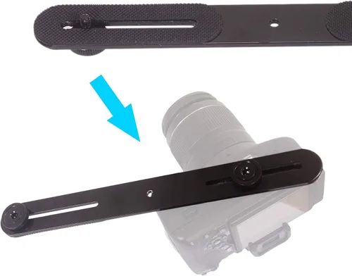 Vista 4 de Soporte de flash dual 10.6 in/10.6 pulgadas soporte de trípode de montaje de cámara con tornillo de 1/4 "para cámara DSLR luz LED flash micrófono