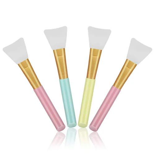 Vista 8 de Cuttte 4 aplicadores de máscara facial de silicona, aplicador de máscaras faciales flexibles, herramientas hidratantes sin pelo, cepillos faciales