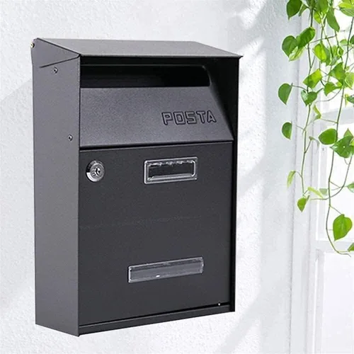 Vista 2 de BABYCE Suggestion Box Comment Collection Box Multi Purpose - Black Mailbox Wall Mountable Mailbox, Drop Box, Suggestion Box Mail Drop & Collection