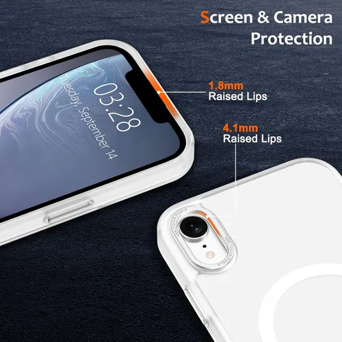 Vista 231 de Anuck - Funda magnética para iPhone 11 compatible con MagSafe, carcasa trasera mate translúcida dura, borde de TPU, delgada, resistente a impactos