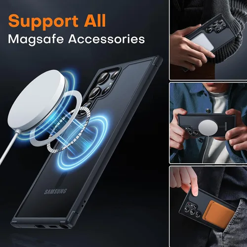 Vista 589 de TOCOL Funda magnética 3 en 1 para iPhone 15 Pro, mejorada [protección completa de cámara] con 2 protectores de pantalla, compatible con MagSafe Gris
