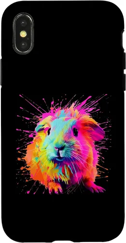 Vista 5 de Splash Paint Guinea Pig Furry Potato Lovers Case for iPhone 16