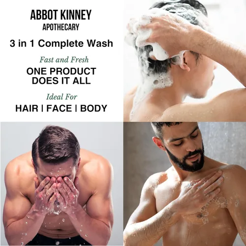 Vista 2 de Lavado 3 en 1 para hombre, champú hidratante, acondicionador y gel de baño para hombres, adecuado para todo tipo de piel y cabello, 12 onzas