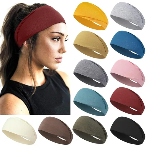 Vista 3 de AKTVSHOW Diademas Negras para Mujeres Banda Antideslizante para la Cabeza para el Cabello de Mujer Bandas Anchas Gruesas para el Sudor del Cabello