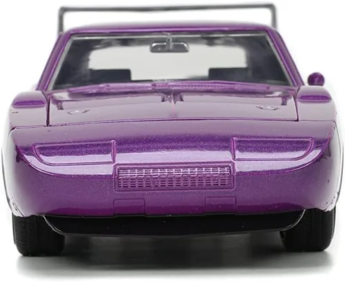 Vista 3 de Jada Toys Big Time Muscle 1:24 1969 Dodge Charger Daytona - Coche fundido a presión, color morado, juguetes para niños y adultos