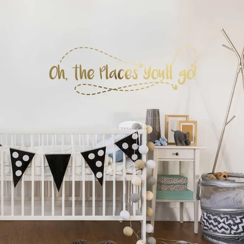 Vista 5 de Oh the Places You'll Go Decal - Kiss Cut Dr. Suess Wall Quote Decal By Chromantics