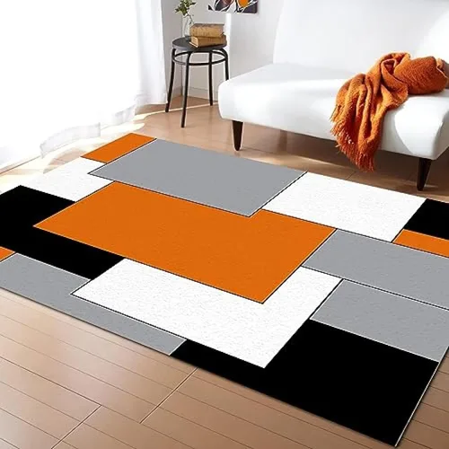 Vista 23 de Alfombra de área con diseño de dibujos animados en acuarela, estilo bohemio de mediados de siglo, con diseño de hojas de palmera tropicales, suave