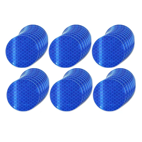 Vista 57 de Pegatinas reflectantes 1 pulgada de diámetro Redondas Reflectoras, Cinta adhesiva impermeable al aire libre de alta visibilidad (80 piezas)