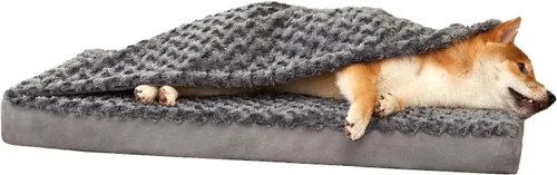 Vista 16 de Cama refrescante para perros grandes, cama ortopédica de espuma viscoelástica para mascotas con funda extraíble lavable, ideal para perros Rosa