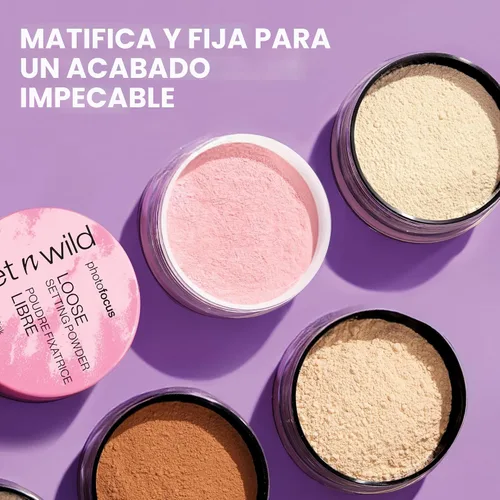 Vista 2 de wet n wild Photo Focus - Polvo de ajuste suelto para hornear, maquillaje iluminador, adecuado para todos los tonos de piel, plátano