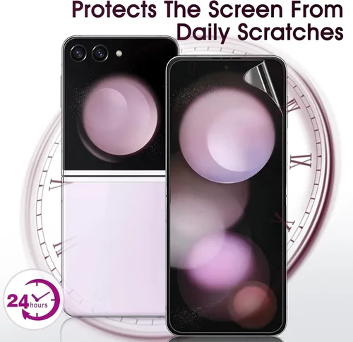 Vista 6 de 2 juegos de protectores de pantalla para Samsung Galaxy Z Flip 4, película interior de hidrogel de TPU + protector de pantalla frontal y trasera HD