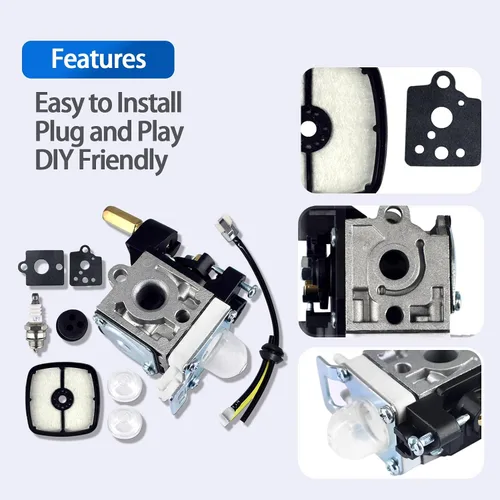 Vista 5 de Kits de carburador con filtro de aire para Echo PE-230 PE-231 GT-200EZR GT-200I GT-200R GT-201EZR GT-201I y más modelos Reemplaza A021004700