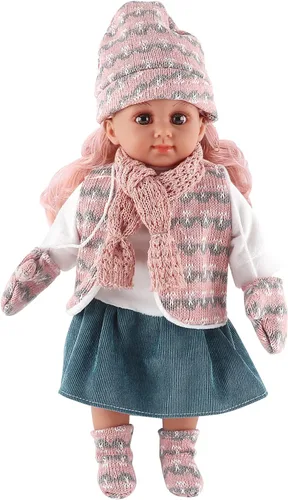 Vista 5 de deAO Set de Juego de Muñeca Bebé Muñeca Bebé de 14 Pulgadas con 3 Prendas de Ropa y Accesorios Conjuntos de Vestir para Muñeca de Niña, Regalo