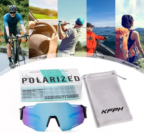 Vista 5 de KFPH Polarized Sports Sunglasses for Men Women Cycling Driving Fishing Mountain Bike Sun Glasses UV400 Protection