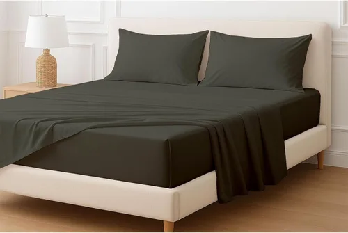 Vista 63 de Sábanas extra profundas, sábanas de algodón, 100% algodón, sábana bajera de bolsillo extra profundo de 22 pulgadas con elástico en todo el contorno