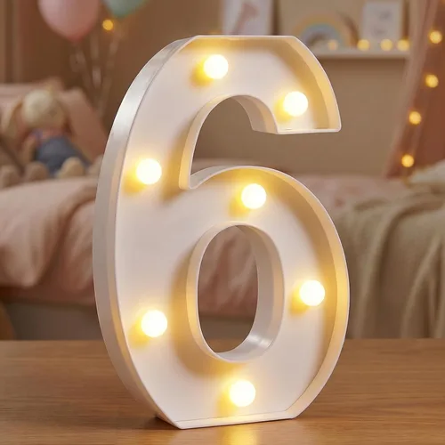 Vista 30 de Números de marquesina LED, números iluminados 2025 para fiestas, letras pequeñas iluminadas, número iluminado a pilas para cumpleaños o decoración