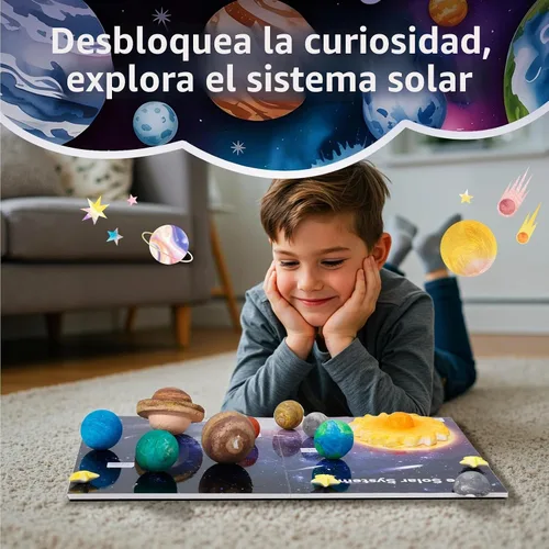 Vista 2 de Pllieay Kit de modelo de sistema solar, kit de sistema solar 3D para Kit de sistema solar 3d de 36 piezas