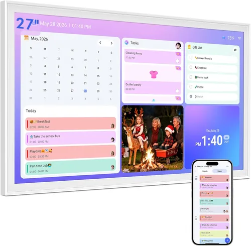 Vista 9 de Calendario digital de 15.6" gráfico inteligente de tareas y planificador Negro-15.6 pulgadas