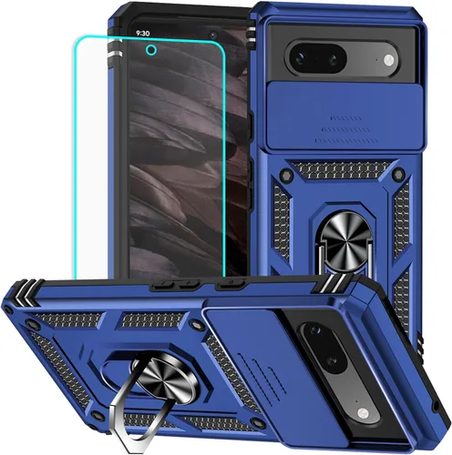 Vista 18 de HNHYGETE Funda para Pixel 6a con protector de pantalla HD, soporte giratorio de grado militar de 360° (resistente) a prueba de golpes para Google