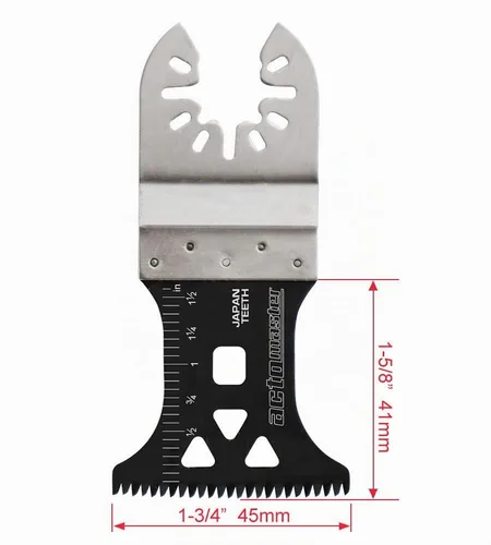 Vista 2 de Hoja de sierra oscilante precisa de dientes japoneses para herramienta oscilante, multiherramienta, paquete de 6