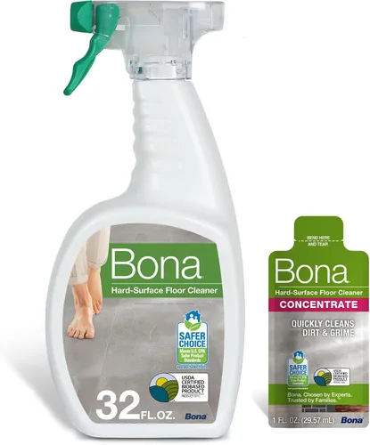Vista 10 de Bona® Spray limpiador de pisos multisuperficie, 32 onzas líquidas, menta limón, incluye botella llena + recambio de concentrado para limpieza
