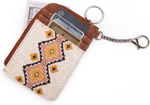 Vista 3 de Montana West Wrangler - Cartera para tarjetas de crédito azteca bohemia para mujer