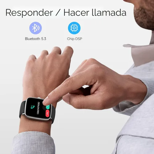 Vista 7 de Reloj inteligente para mujer, reloj inteligente HD de 1.85 pulgadas, compatible con iPhone/Samsung/Android (respuesta/hacer llamadas), más de 100