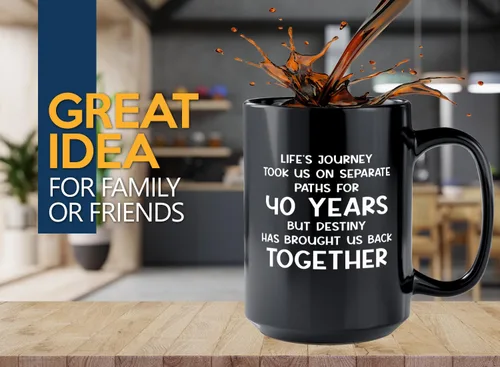Vista 2 de Wish You Lived Next Door - Taza de café de 15 onzas, color negro, para 40 años, regalos para ancianos y ancianos, regalo de amistad para niños