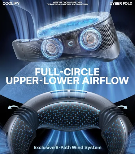 Vista 4 de TORRAS COOLiFY 2026 Cyber Fold AI - Aire acondicionado de cuello, zona de enfriamiento máximo, enfriador de cuello y cara con viento fuerte