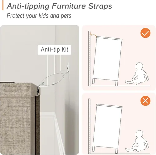 Vista 6 de WAMPAT Cómoda pequeña para dormitorio, cómoda de madera moderna de 35.4 pulgadas para armario organizador de almacenamiento con 3 compartimentos