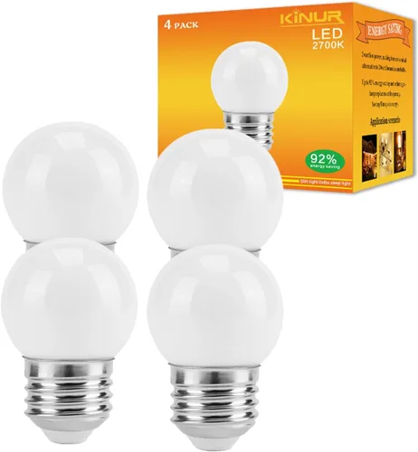 Vista 8 de KINUR G40 Bombilla pequeña de 2 vatios a 15 vatios equivalentes, luz cálida suave de bajo consumo, ámbar tenue, LED Edison 2000K, base E26
