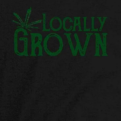 Vista 3 de Pop Threads Locally Grown Marihuana Leaf Cannabis Pot 420 - Camiseta de manga larga